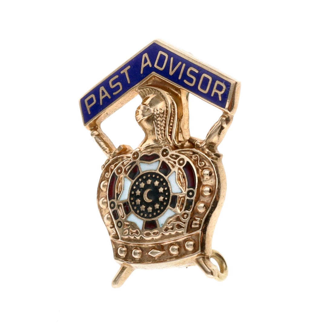 Vintage 10k Gold Past Advisor Lapel Pin — Enamel Fraternal Badge, 1.8g ...