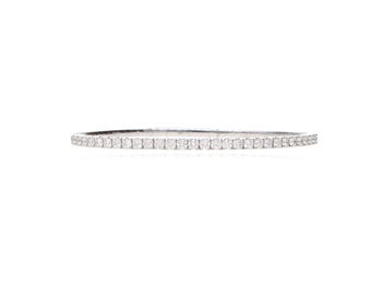 14K White Gold Flex Bangle 2.00ct Diamonds G/H SI1 7in Elegant Bracelet  8.2gram