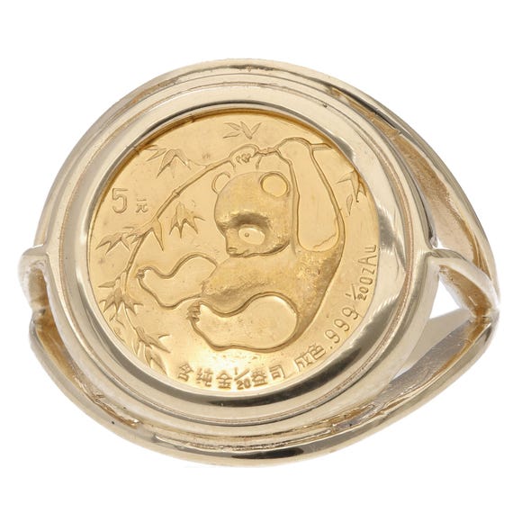 Panda coin ring - Gem Panda coin ring - Gem