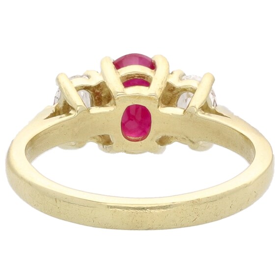 18K Yellow .76ct Oval Ruby and .40ctw Oval Diamon… - image 2