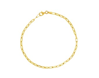 14K Yellow Gold Paperclip Bracelet 7.25in 2.5mm 2.62g Minimalist Chic