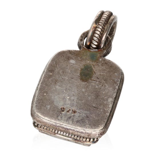 Sterling Silver Moonstone Rectangular Pendant 0.7… - image 2