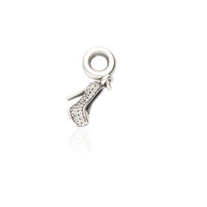 Pandora Jewelry Pave Stiletto Shoe Dangle Cubic Zirconia Charm in Sterling Silve