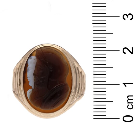 10K Yellow Gold Gent's Sardonyx Cameo Ring - image 5