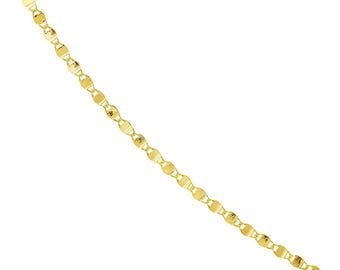 14K Yellow Gold Valentino Link Bracelet 7.5in 2.7g Classic Elegant Style