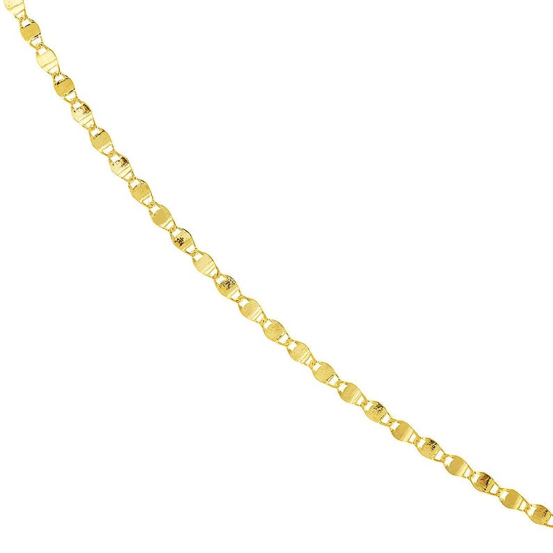 14K Yellow Gold Valentino Link Bracelet 7.5in 2.7g Classic Elegant Style image 1