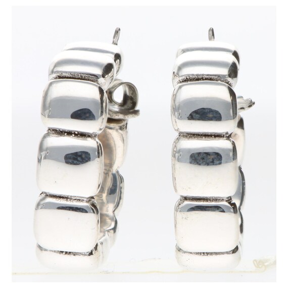 Sterling Silver Cushion Square Hoop Earrings 25mm Bold Statement