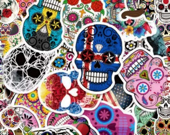 Pack of 100 Skulls Decoration Stickers  -   Matt Surface Stickers  For Skateboard Luggage Laptop Guitar Phone Bottle - No Duplicated
