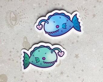Creepy Anglerfish Vinyl Sticker – Valentine's Candy Heart