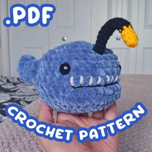 Anglerfish Amigurumi Pattern - Digital Download PDF Tutorial - Fish Crochet Plush