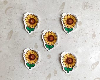 Adesivo Girassol Feliz - Adesivo Vinil Flores Amarelas - Adesivos Jardim Natureza