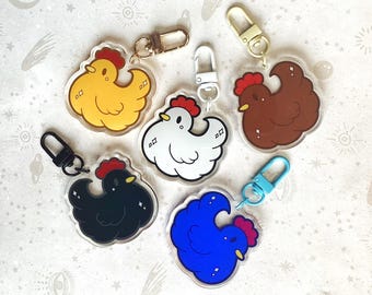 Chaveiro de Frango Stardew Valley: Pingente de Bolsa de Acrílico