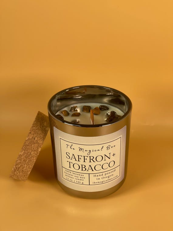 Saffron + Tobacco Wooden Wick Candle