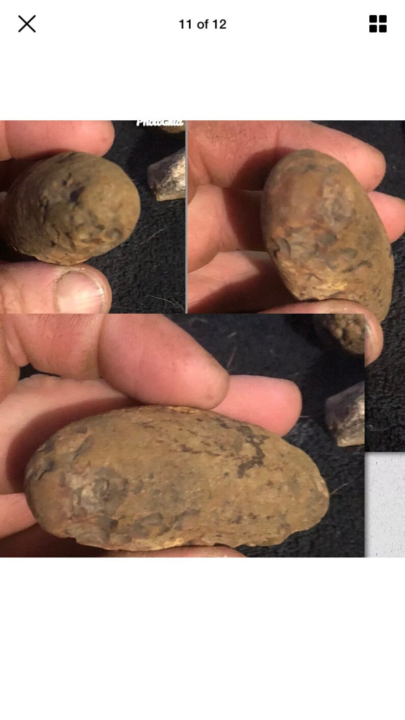 Superb Native American Mano Pecking Stone Pictographs Artifact Tool