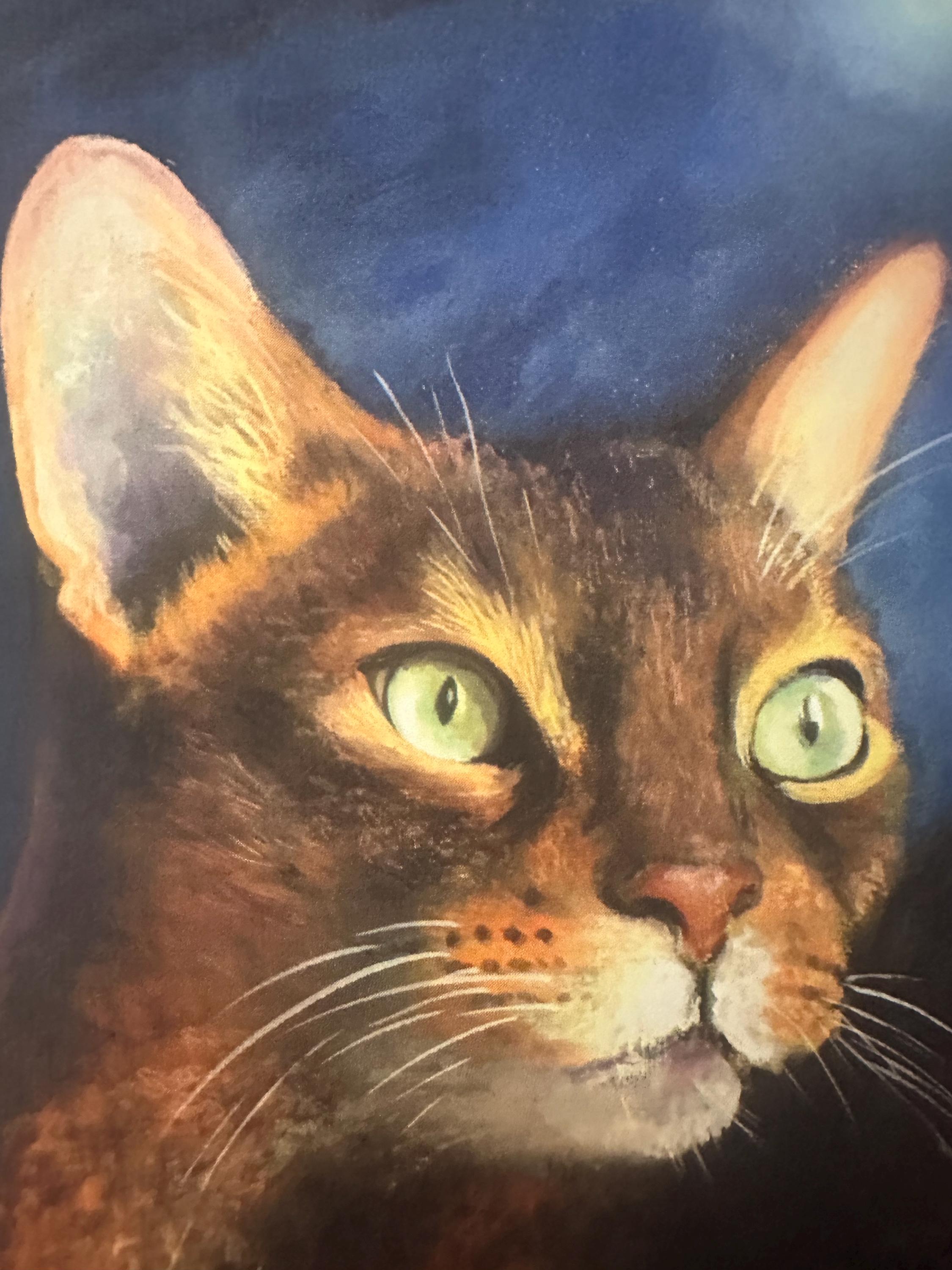 Abessinier Katze - Mondsüchtig, Limitierter Druck, von der  Originalkunstwerk in Acryl von Susan Nimbley - Etsy Österreich, image size:2250x3000