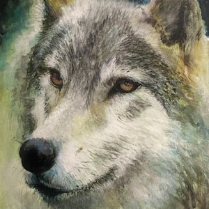 September Wolf, Original painting by Susan Nimbley