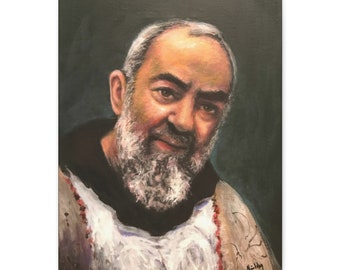 Portrait de Padre Pio Fine Art Giclee sur Gallery Canvas Wraps