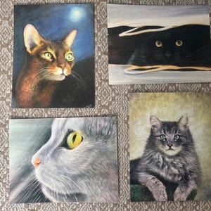 Fine Art Cat Postcards - Set of 4