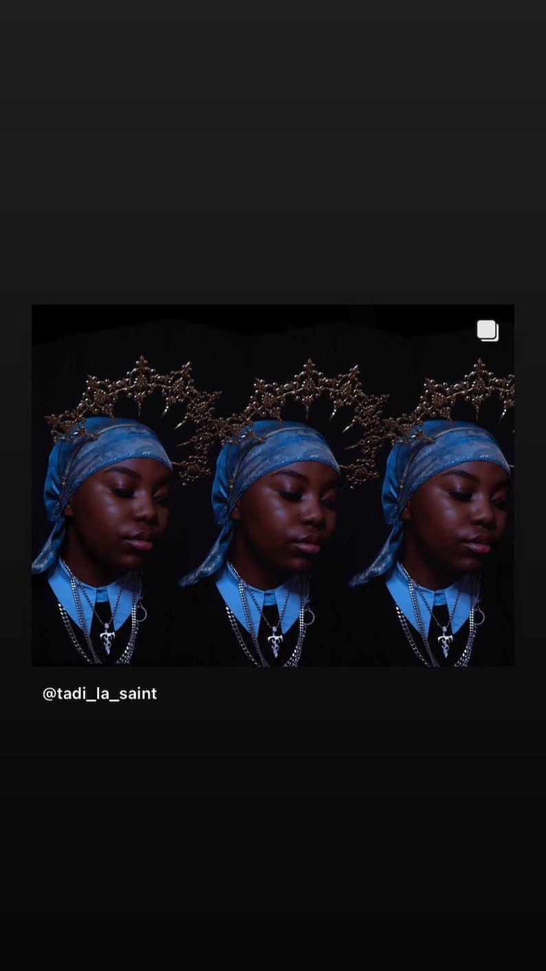 Blue Lemonade Baby Blue/Light Gold Metallic Paisley Luxury Non-Stretch Durag LRochaé image 2