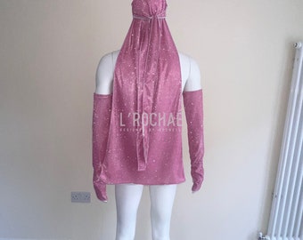 Rose Quartz - Pink Sparkly Glitter - Luxury DURAG AND GLOVE set - L’Rochaé