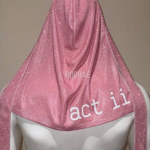 Akt II Baby Pink Cowboy Carter Tour Durag - Rose Quartz Sparkly Glitter Luxury Handmade Durag L’Rochaé