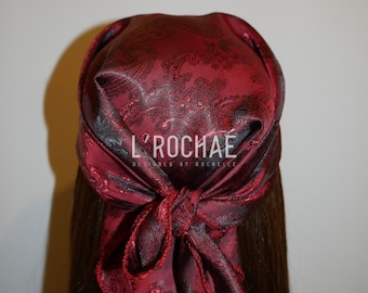 Grenadine - Red - Metallic Paisley Luxury Bandana L’Rochaé