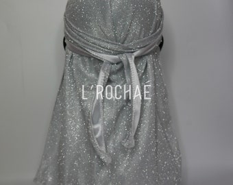 Selenite - White Sparkly Glitter Luxury Durag L’Rochaé