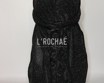 Black Onyx - Black Sparkly Glitter Luxury Durag L’Rochaé