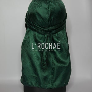 Sour Apple - Emerald Green - Metallic Paisley Luxury Non-Stretch Durag L’Rochaé