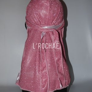 Rose Quartz - Baby Pink Sparkly Glitter Luxury Durag L’Rochaé