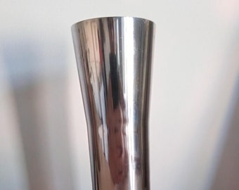 Swedish Vintage Stainless Steel Cylinder Vase