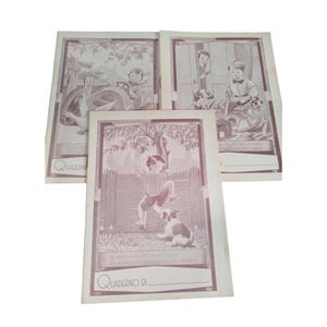 3 cuadernos/libretas infantiles italianos retro vintage