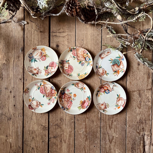 Six W.A.A. Alton ceramic bowls ~ 1900s set of bowls ~ decorative bowls ~ dinnerware ~ serving bowls