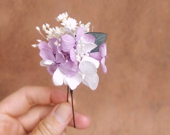 Parma dried flower hair pin - Trendy wedding hairstyle accessory for brides, witnesses, bridesmaids - flower barrette