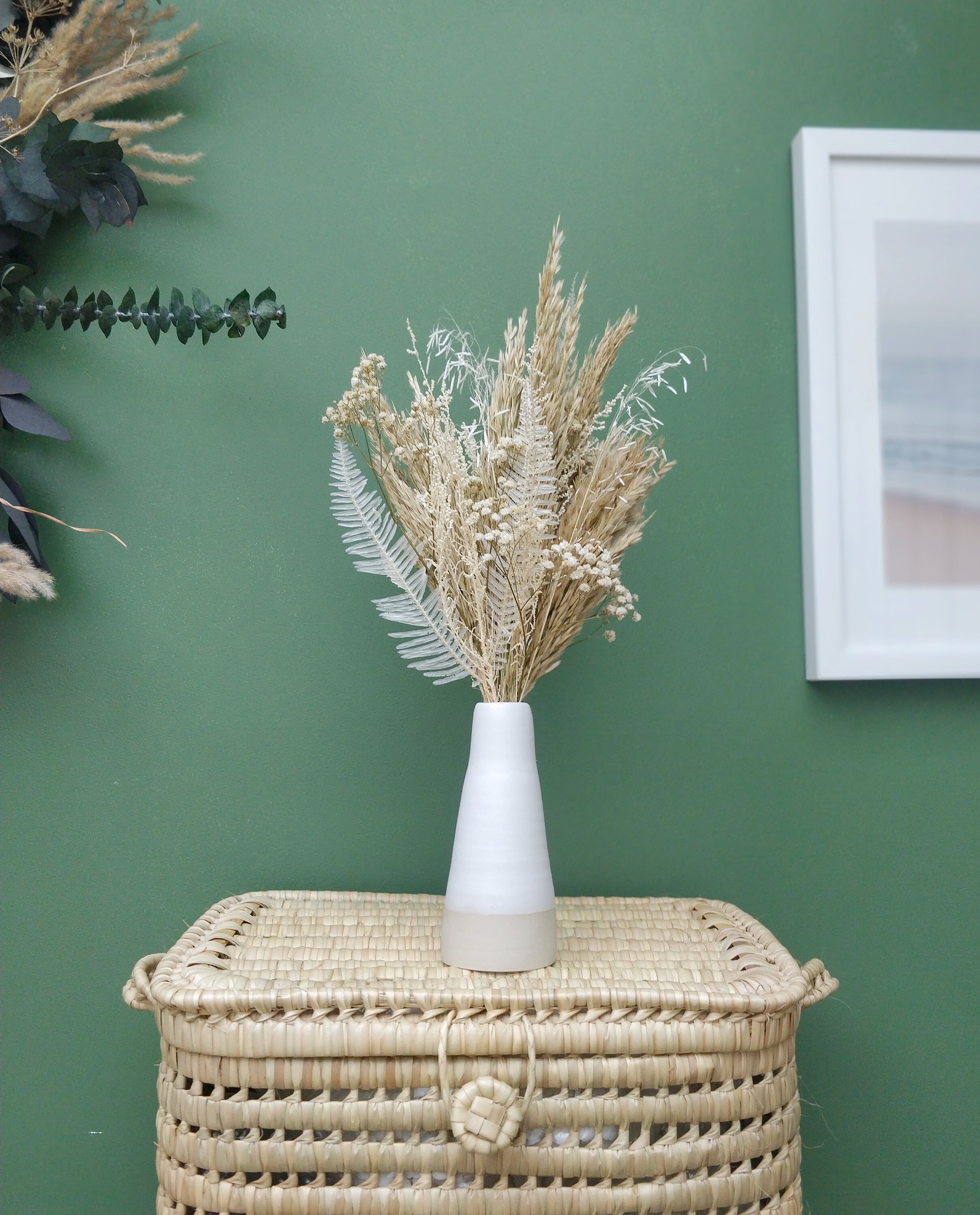 Bouquet Small Pampa White - Fleurs Séchées Composition Florale Bohème, Bouquet Art Floral, Décoratio