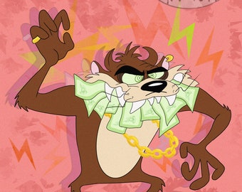 Taz the Tasmanian Devil Print icy Taz - Etsy Taz the Tasmanian Devil Print icy Taz - Etsy