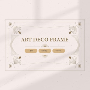 Art deco frame,Vintage Retro PNG, Vintage Borders & Ornaments, Frame Design Elements,Antique Silhouette Border SVG