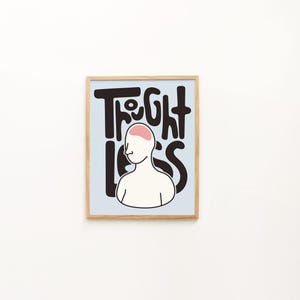 Póster "Irreflexivo" - Impresión artística tipográfica - Decoración de pared moderna - Cita manuscrita para el hogar o la oficina - Arte mural minimalista - Mente y cerebro