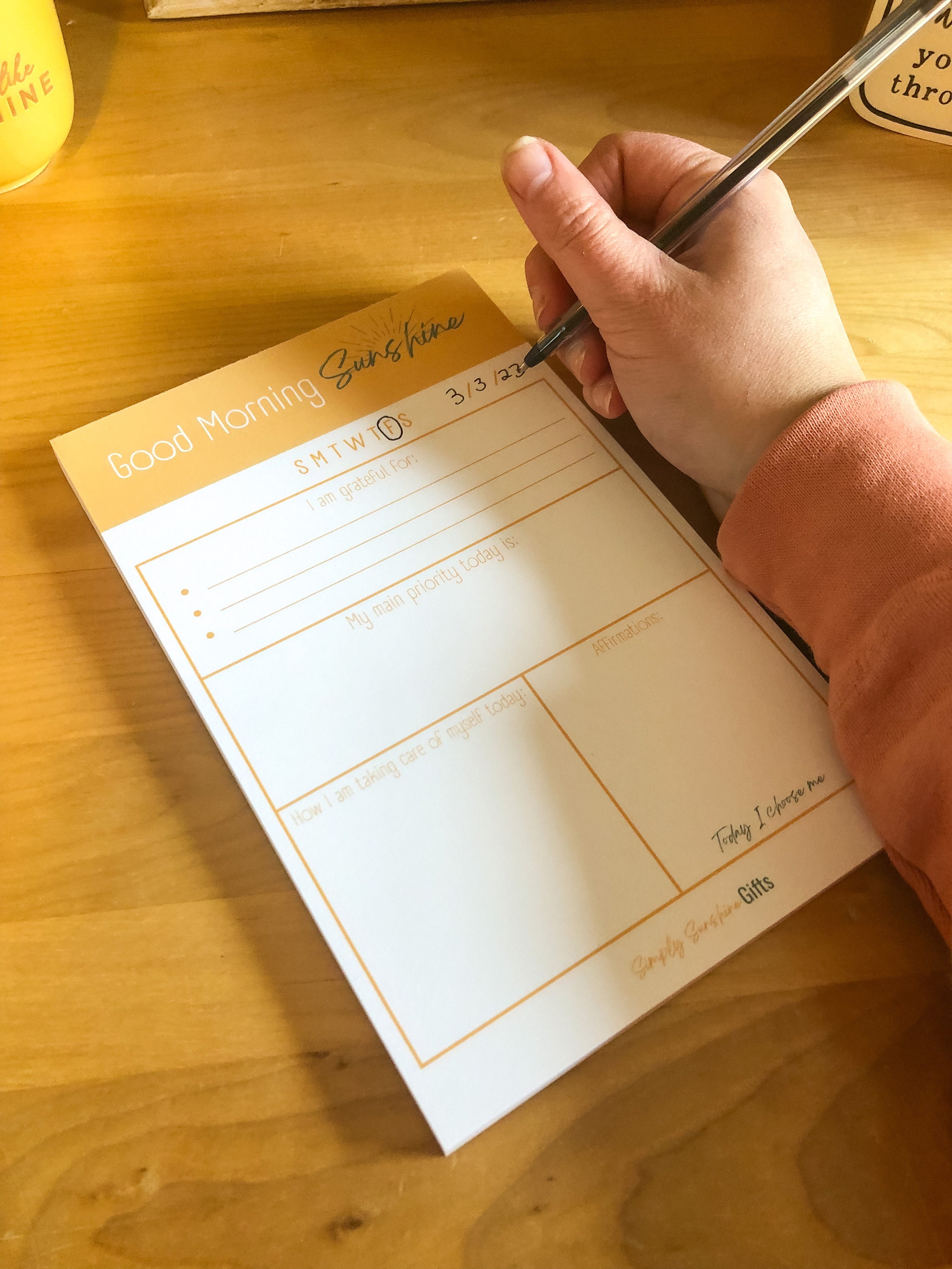 Good Morning Sunshine Notepad, Self-guided Journaling, Affirmation ...