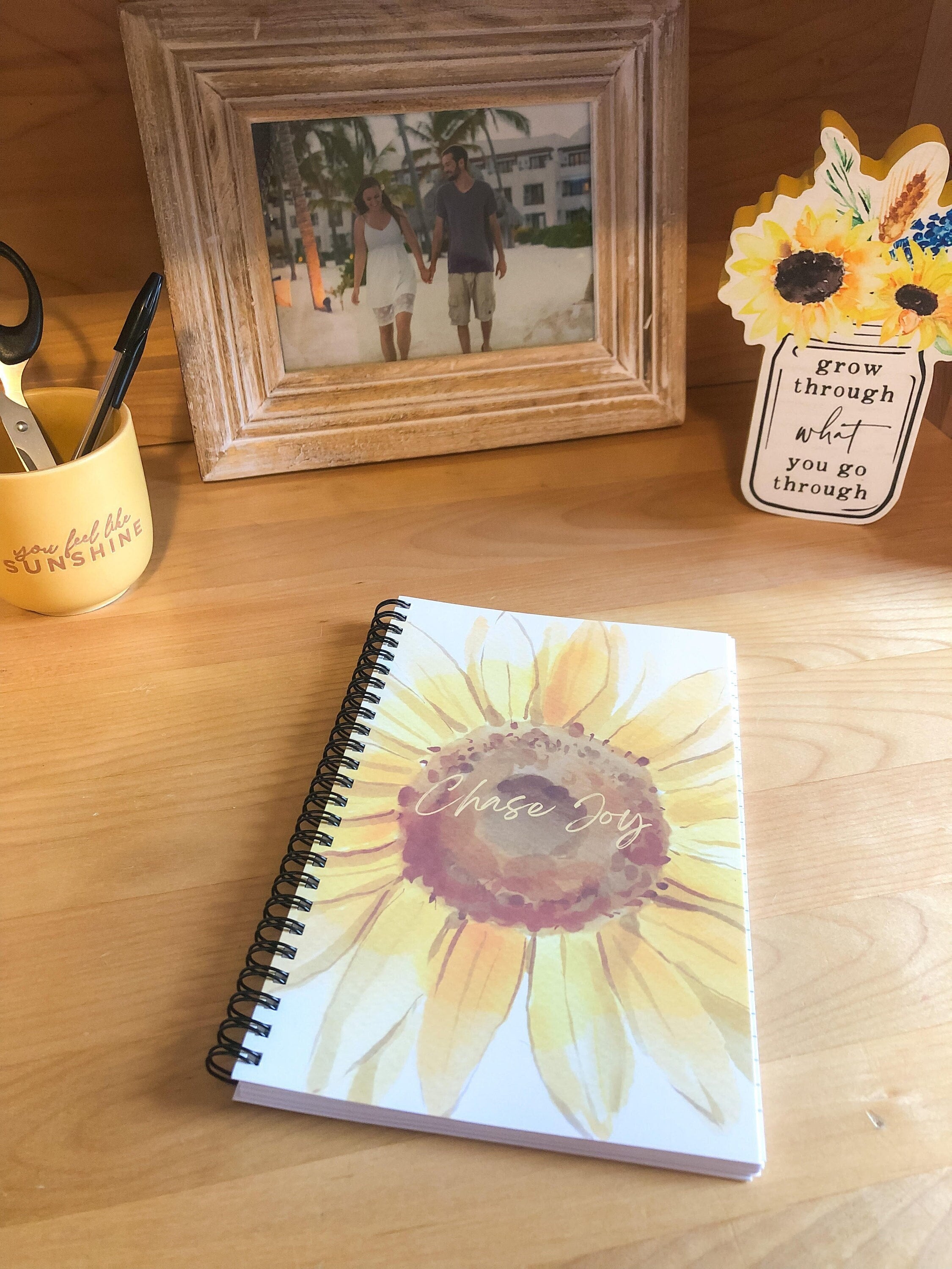 Chase Joy Spiral Notebook, Sunflower Journal, Lined Notebook - Etsy