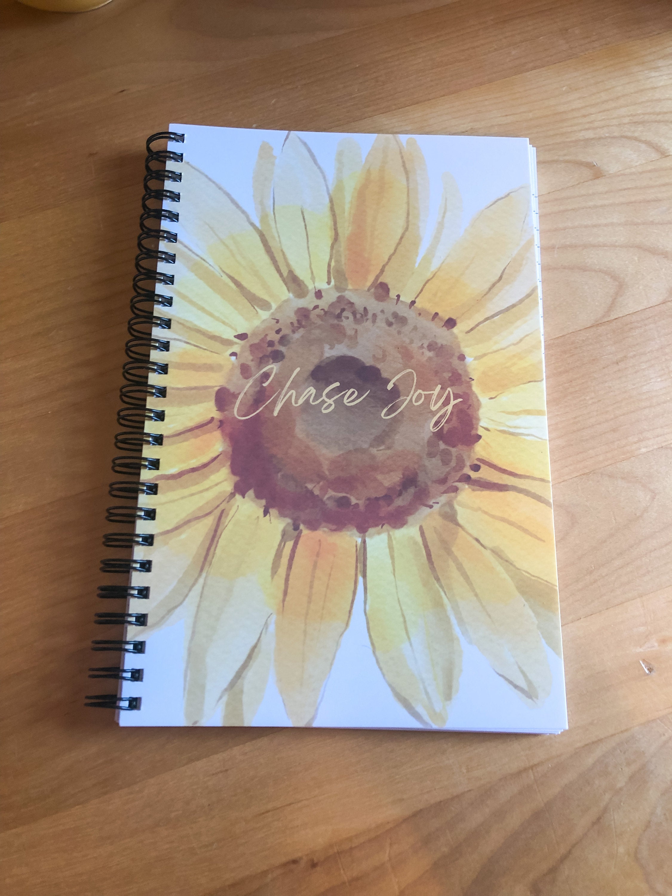 Chase Joy Spiral Notebook, Sunflower Journal, Lined Notebook - Etsy