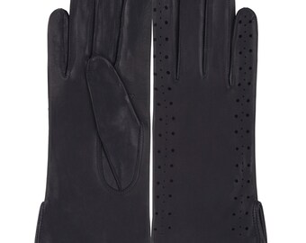Women's gloves/genuine nappa leather/light brown color/Leather gloves/women's glamur gloves/Leather gloves/gift for her/italian soft leather