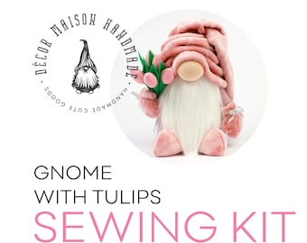 gnome making kit, Mothers day diy gift Valentines gnome, holiday  diy, christmas  diy craft kit,  plush sewing kit,diy unique home décor