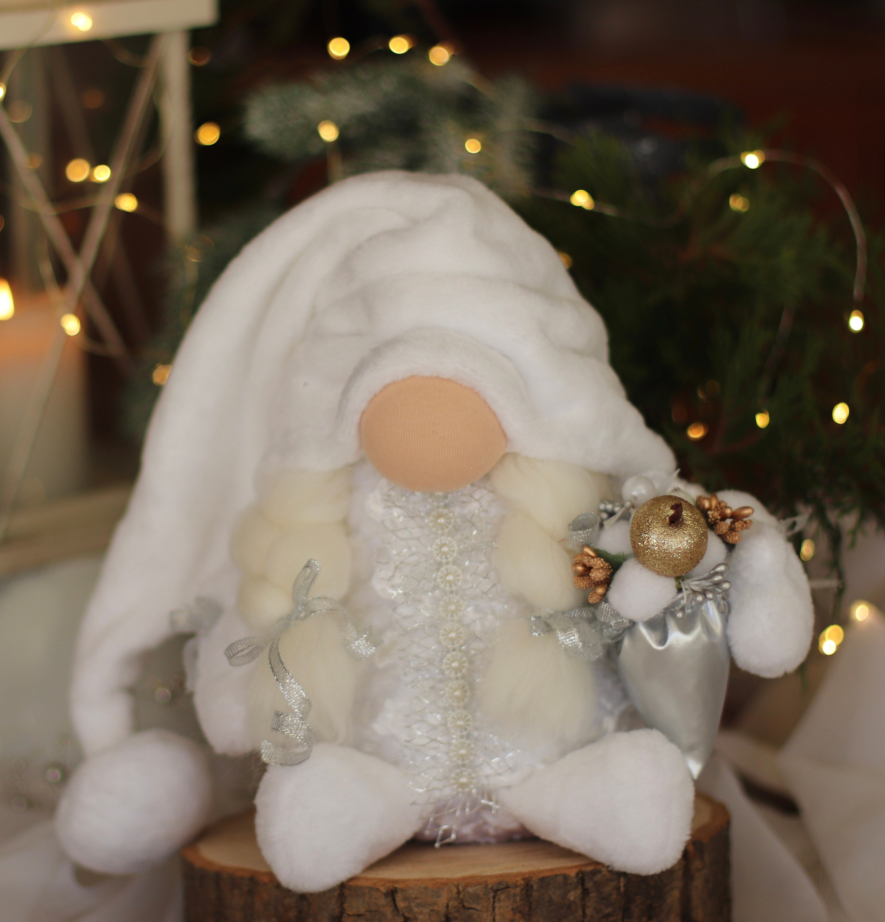 Gnomes Gnomeset of 4 White Christmas Gnomes for Winter | Etsy