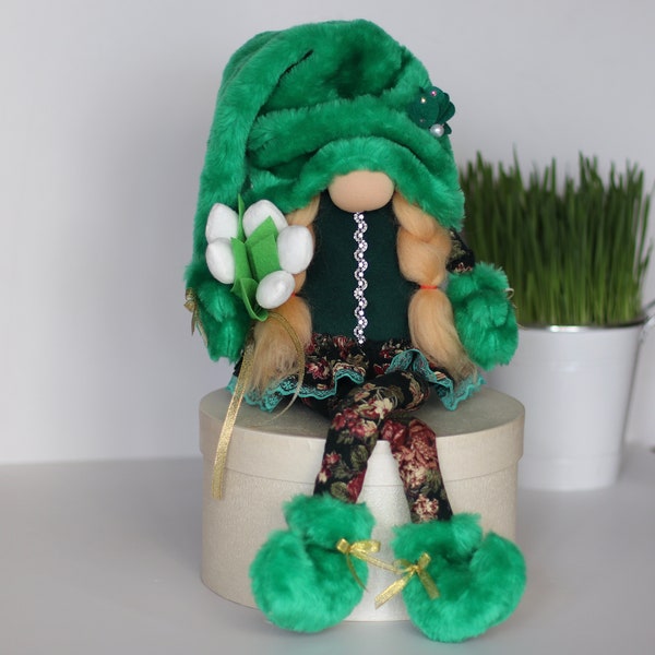 Cadeau de Noël, chemise de la Saint-Patrick, ferme de décoration printanière, tomte, gnome en peluche, cadeau de fille de maman, cadeau pour elle, cadeau de Noël