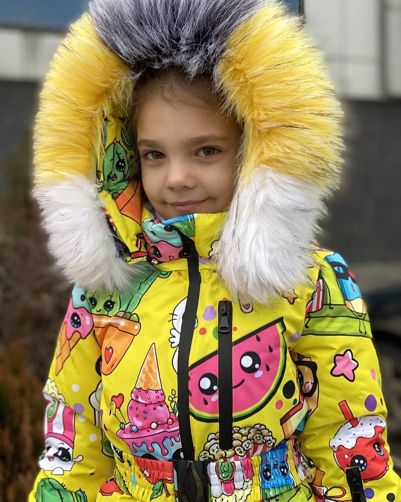 Yellow Color-Blocked Puffer Coat & Overall Snow Suit - Toddler – Zulily