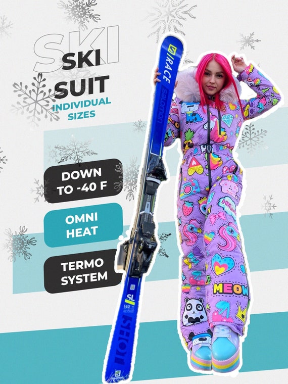 Ski Suit Jumpsuit, Womens Winter Ski Suit, Snowboarding Costume for Girl, One  Piece Ski Suit, Colored Snow Ski Pants Bright Neon Print -  Norway