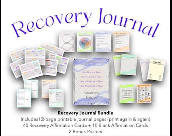 Addiction Recovery Journal Printable, Self-Reflection Journal, Early Recovery Support, Sobriety, NA