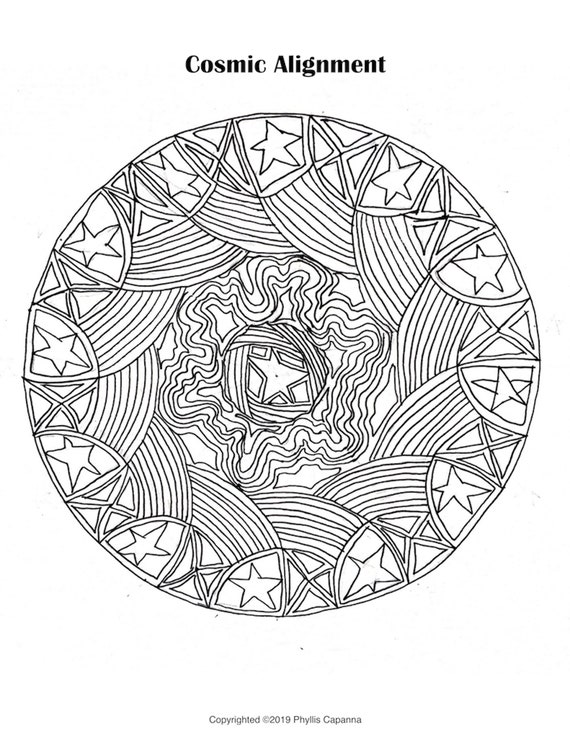 Mandala Coloring Page Adult Coloring Page Mental Health Etsy