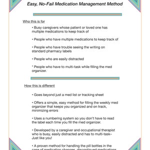 Easy No-Fail Medication Management Method Planner System for image 3